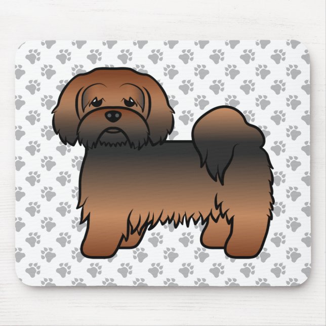 Tapis De Souris Lhasa Apso Sable Rouge Chien de Dessin Animé Migno (Devant)