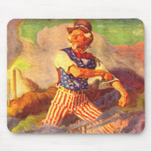 Tapis De Souris L'héroïque oncle Sam des années 1940 remonte sa ma