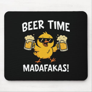 Tapis De Souris L'heure de la bière Madafakas Mème drôle Canard à