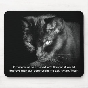 Tapis De Souris L'homme croisé avec un chat? Mark Twain