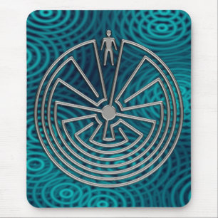 Tapis De Souris L'homme dans le labyrinthe - argent