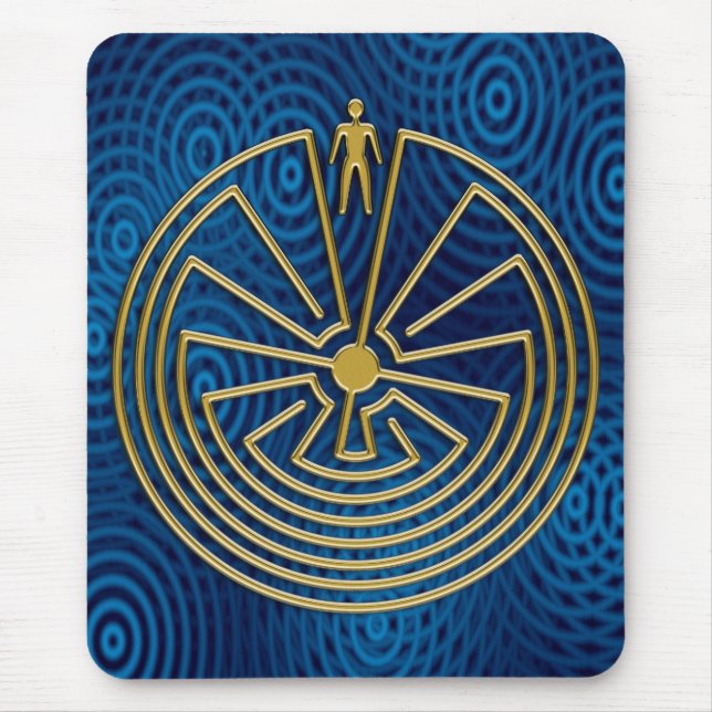 Tapis De Souris L'homme dans le labyrinthe - or (Devant)