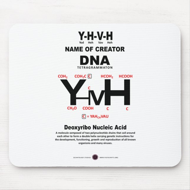 Tapis De Souris Liaison chimique YHVH-DNA (Devant)