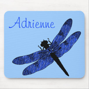 Tapis De Souris Libellule ailée bleue personnalisée