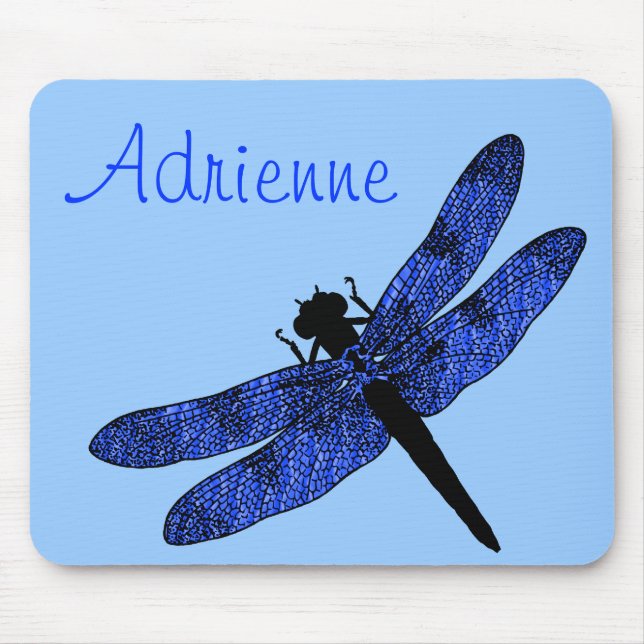 Tapis De Souris Libellule ailée bleue personnalisée (Devant)
