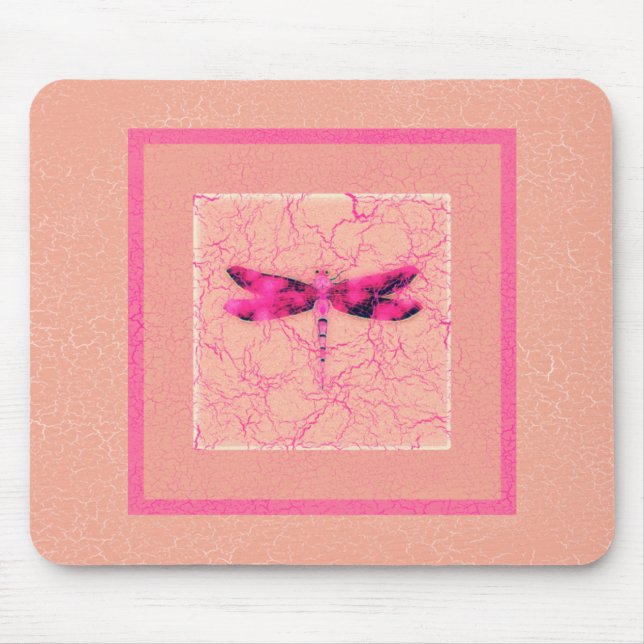 Tapis De Souris Libellule de conscience de cancer du sein (Devant)