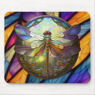 Tapis De Souris Libellule en vitrail