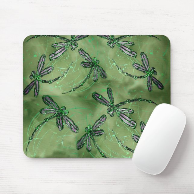 Tapis De Souris Libellules à ailes violettes (Avec souris)