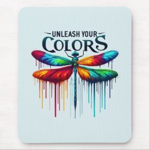 Tapis De Souris Libérez vos couleurs - libellule artistique