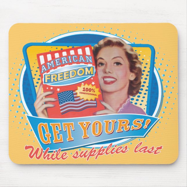 Tapis De Souris Liberté américaine rétro Mousepad (Devant)