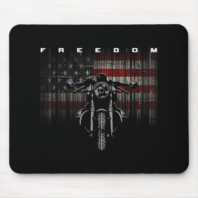 Tapis De Souris Liberté de la moto drapeau américain (Devant)