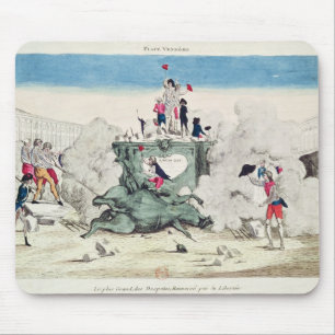 Tapis De Souris Liberté renversant la statue du plus grand