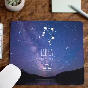 Tapis De Souris Libra   Constellation Zodiaque personnalisée