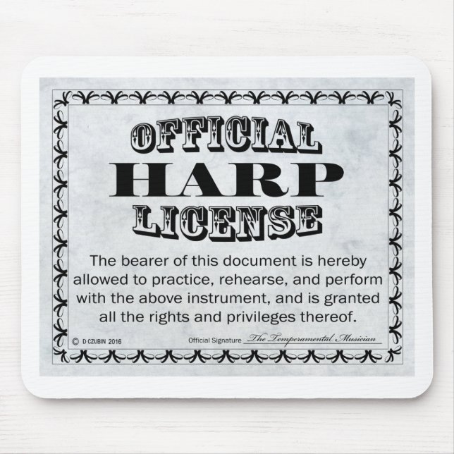 Tapis De Souris Licence Harpe (Devant)