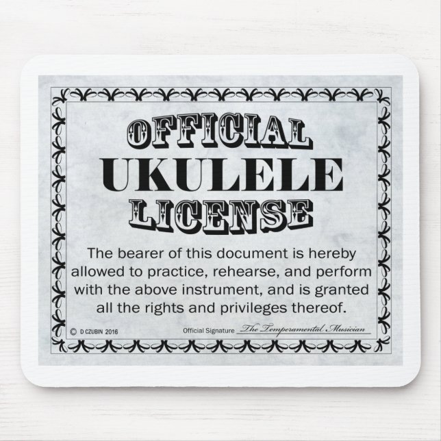 Tapis De Souris Licence Ukulele (Devant)
