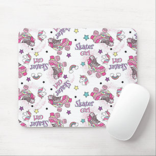 Tapis De Souris Licorne à roulettes fille patineuse mignonne motif