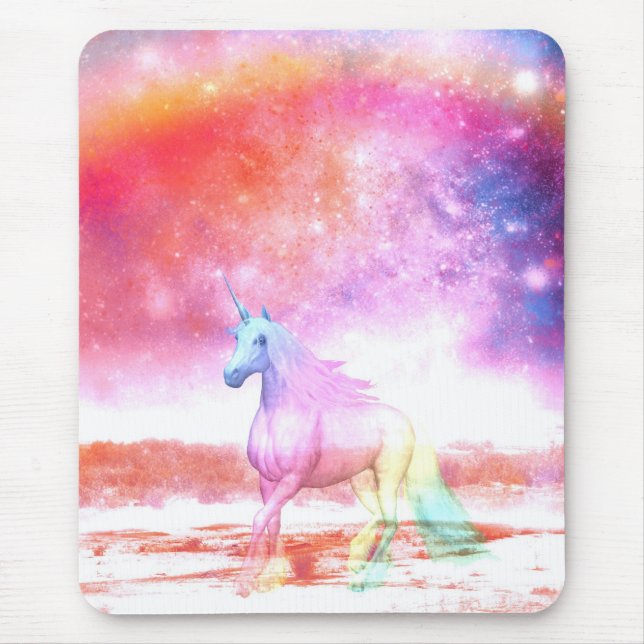 Tapis De Souris licorne arc-en-ciel (Devant)