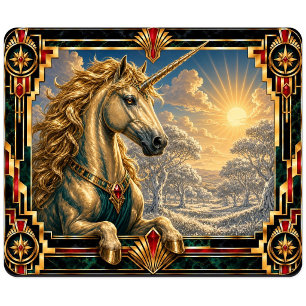 Tapis De Souris Licorne, Art Déco Mythique