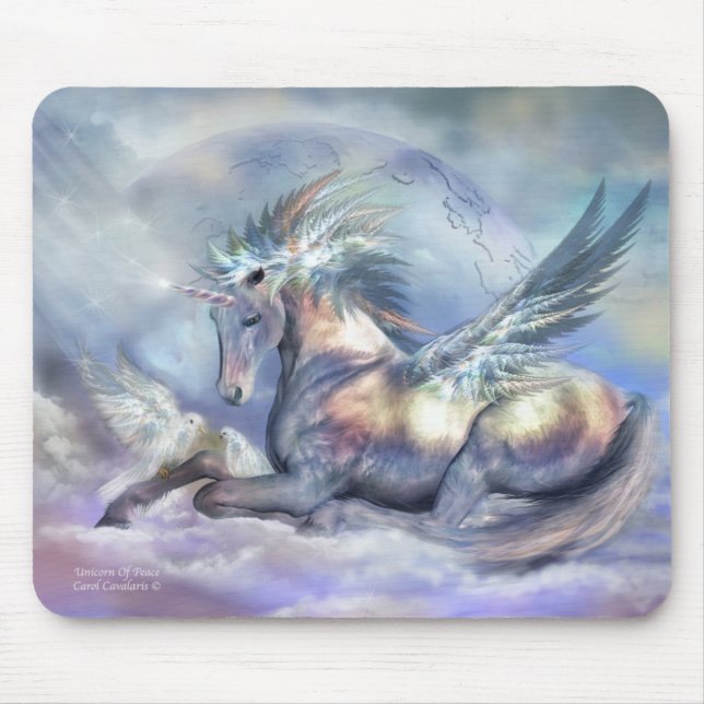 Tapis De Souris Licorne d'art Mousepad de paix (Devant)