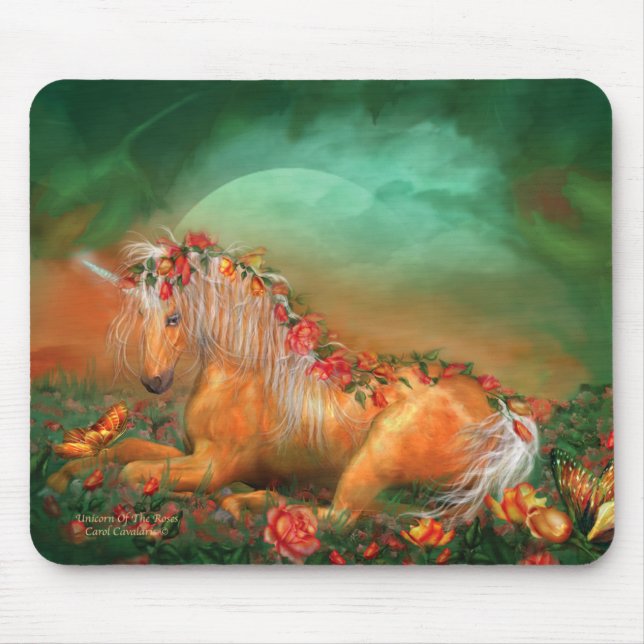 Tapis De Souris Licorne des roses Mousepad (Devant)