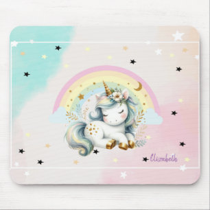 Tapis De Souris Licorne Magique Adorable, Arc-en-Ciel, Étoiles