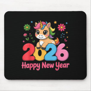 Tapis De Souris Licorne Mignonne 2026 Année du Cheval Bonne Année