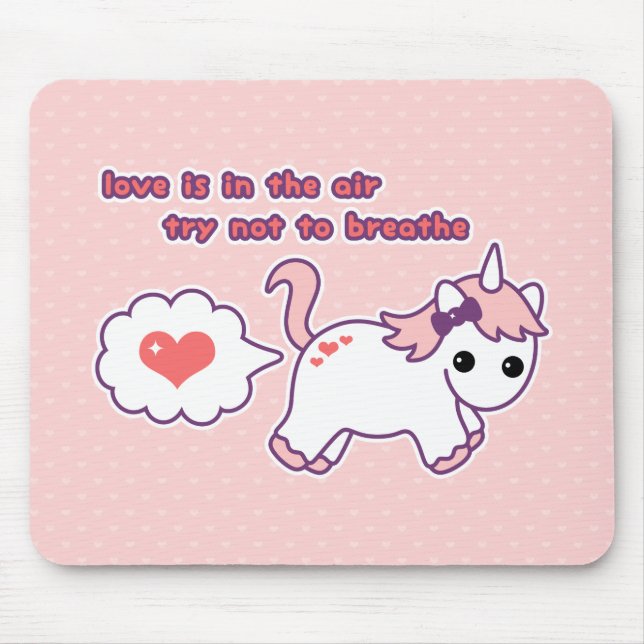 Tapis De Souris Licorne mignonne de Valentine (Devant)