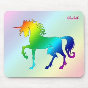 Tapis De Souris Licorne Mousepad d'arc-en-ciel
