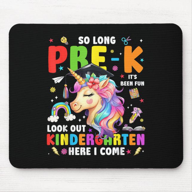 Tapis De Souris Licorne si longtemps pré-maternelle diplômé matern (Devant)
