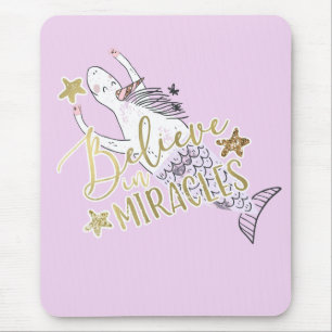 Tapis De Souris Licorne Sirène Moderne Tendance Croire aux Miracle