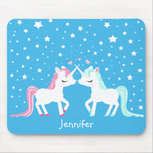 Tapis De Souris Licornes dans le mousepad d'amour personnalisable