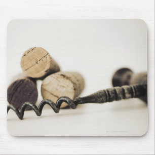 Tapis De Souris Lièges de vin avec le tire-bouchon