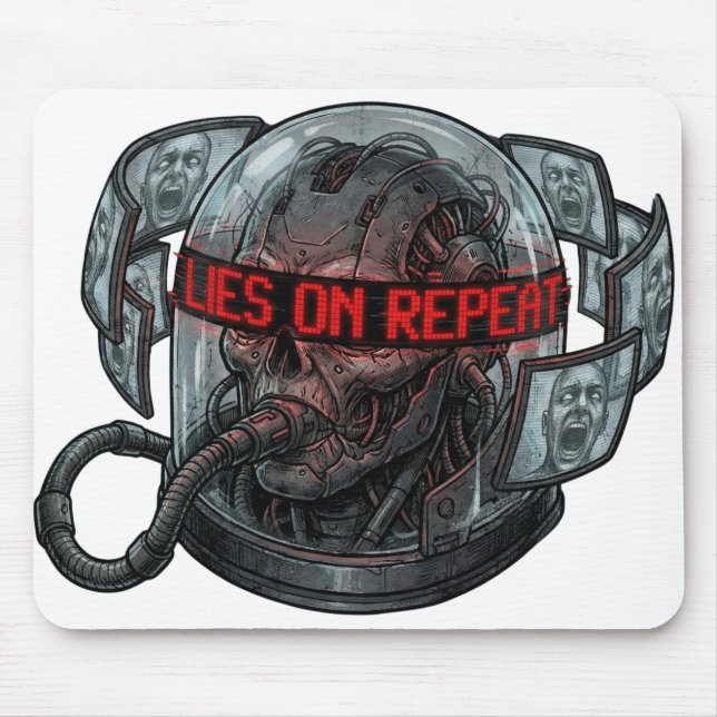 Tapis De Souris Lies On Repeat – Dystopian Propaganda Brainwash (Devant)