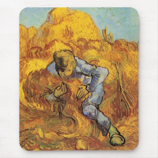 Tapis De Souris Lieuse de gerbes (d'après Millet) par Vincent van  (Devant)