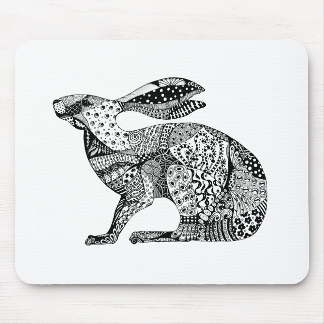 Tapis De Souris Lièvres de acroupissement (Devant)
