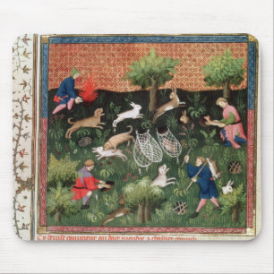 Tapis De Souris Lièvres de la chasse fol.92 de Mme Fr 616, du
