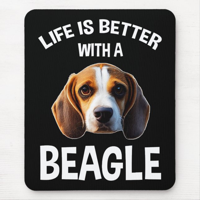 Tapis De Souris Life Is Better With A Beagle (Devant)