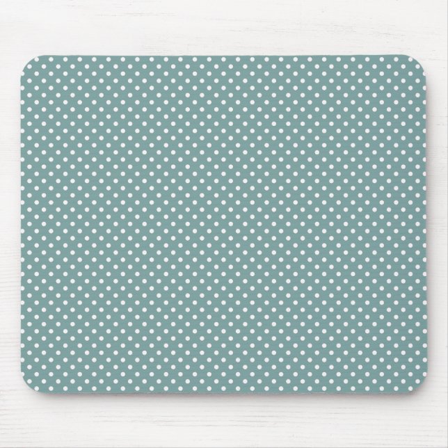 Tapis De Souris Light Blue and White Polka Dots Pattern Mousepad (Devant)