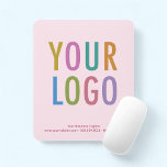 Tapis De Souris Light Blush Pink Mouse Pad Custom Logo Non Slip<br><div class="desc">Personalize this mouse pad with your company logo and custom text. Il s'agit d'une surface de surface avec une base de caoutchouc non-slip. This is a light pink mouse pad that you can customize to a different color. It's 9, 25 po x 7, 75 po* with a rounded rectangle shape....</div>