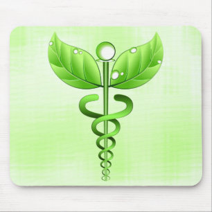 Tapis De Souris Light Green Caduceus Alternative Medicine Médicale