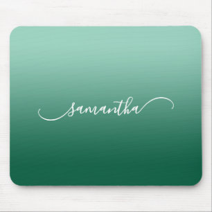 Tapis De Souris Light sarcelle vert chasseur ombré courbe nom en d