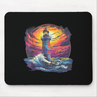 Tapis De Souris Lighthouse Sailing Sea Beach Boating Seaside House