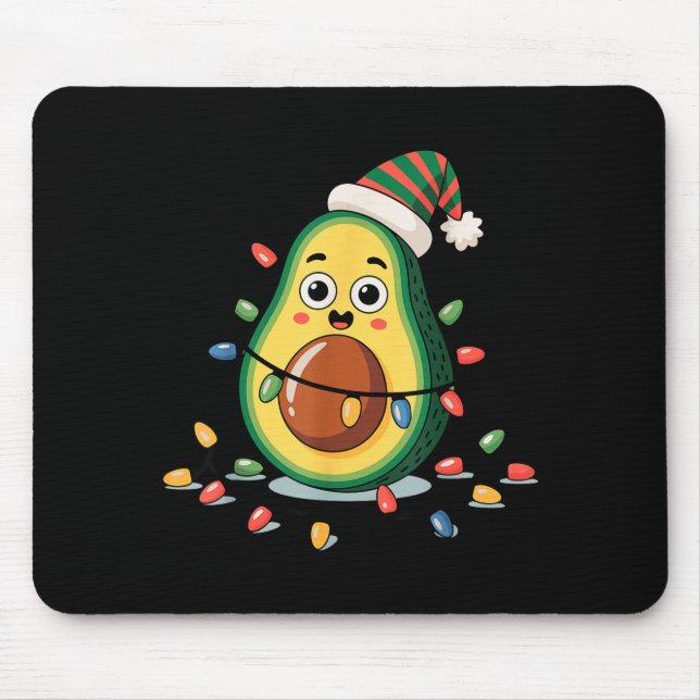 Tapis De Souris Lighting Avocado Ugly Christmas Sweater Guacamole  (Devant)