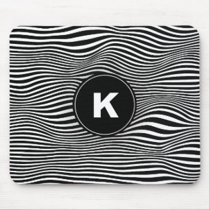 Tapis De Souris Ligne Abstraite noire Mousepad