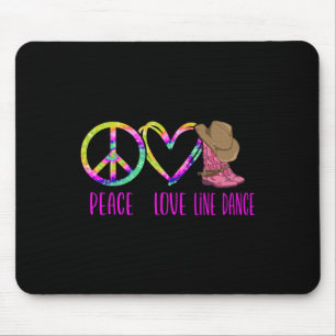 Tapis De Souris Ligne Danse Danse Enseignant Tie Dye Peace Love Li