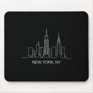 Tapis De Souris Ligne de l'horizon de la ville de New York Dessin