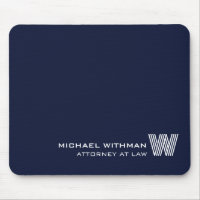 Ligne personnalisée BLEU NAVY Monogramme, Nom & Pr