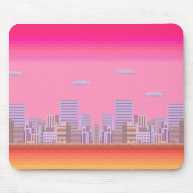 Tapis De Souris Ligne Skyline 8 bits (Devant)