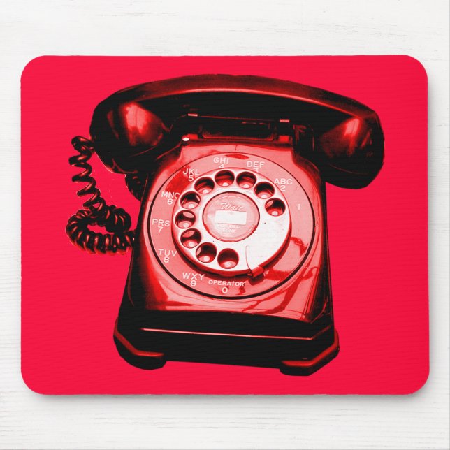 Tapis De Souris Ligne téléphonique rouge (Devant)