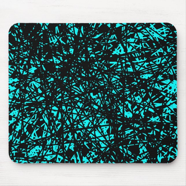 Tapis De Souris Lignes Abstraites - Cyan (Devant)